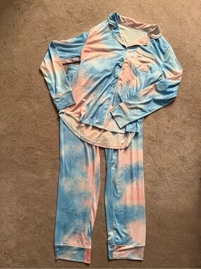 NEW Tie-Dye Blue & Pink Pajama Set